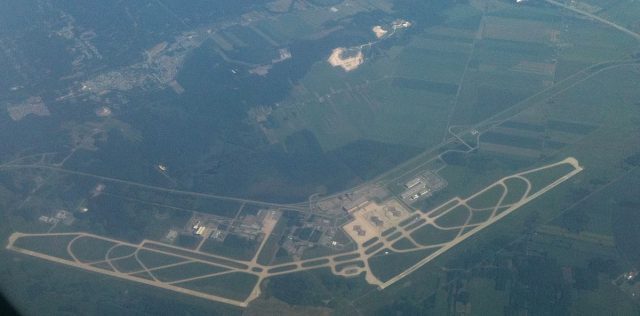 An aerial photograph from a Porter Air Flight of the Montréal Mirabel International Airport.Author: Russell Sutherland CC0