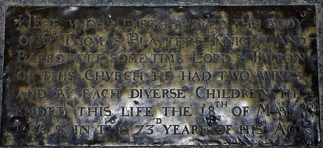1638 Brass for Thomas Playters. His memorial sits in the south sanctuary.Author: Brokentaco CC BY 2.0