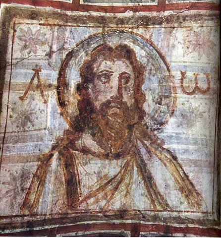 Bearded Christ, from catacombs of Commodilla.