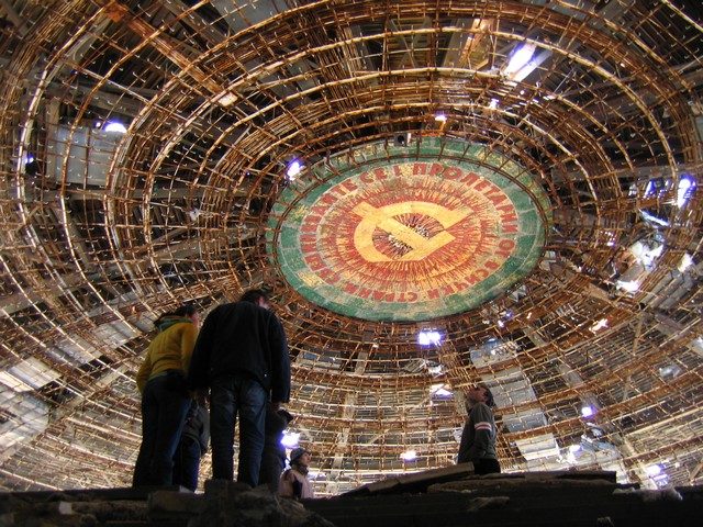 Buzludzha ceiling as seen from below the main platform. 