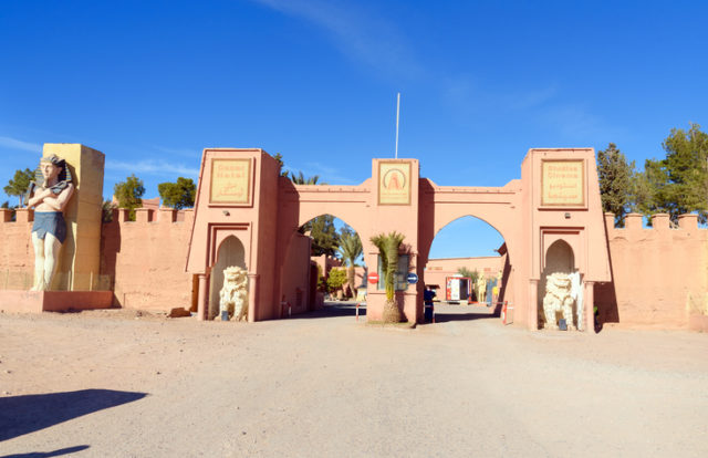 Ouarzazate: Entrance to Atlas Corporation Studios is film studio. Ouarzazate area is film-making location, where Morocco’s biggest studios