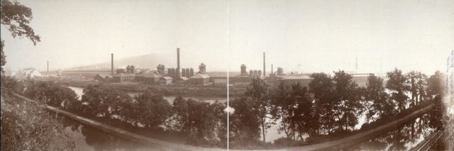 The Bethlehem Steel plant, photographed circa 1896 by William H. Rau.