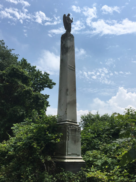 Great obelisk with a statue on the top.Author: Shannon McGee CC BY-SA 2.0