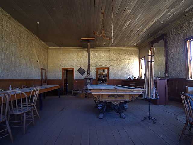 Inside of a saloon in Bodie, California. Many of Bodie’s buildings still contain belongings that were left here years ago