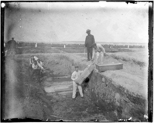 A trench at the potter’s field on Hart Island, circa 1890