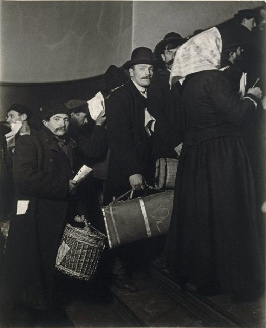 Arriving at Ellis, circa 1908.
