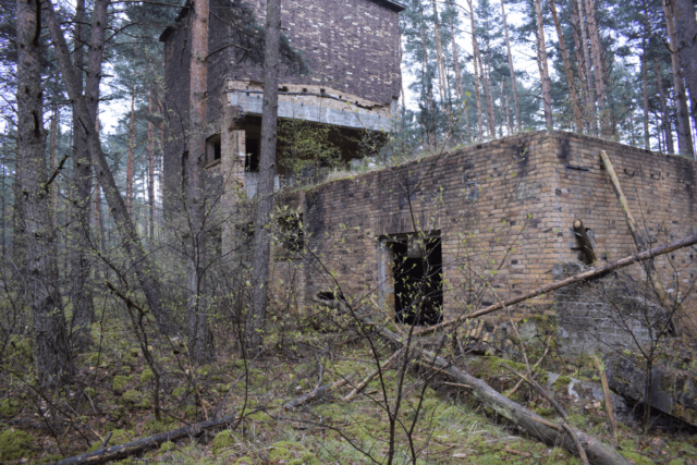 Ruined central building of the sewage treatment plant