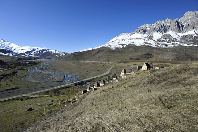 Panoramic view of Dargavs.Author: Alex Svirkin CC BY-SA 3.0