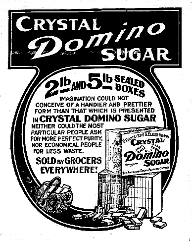 Crystal Domino sugar newspaper ad.