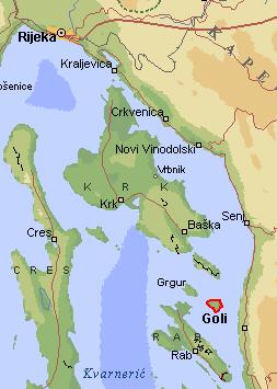 Goli Otok and its neighboring islands. Goli-otok.com, CC BY-SA 3.0