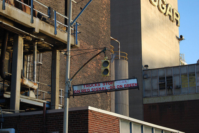 The truck sign inside the factory. Author: Nora Gomez CC BY-ND 2.0
