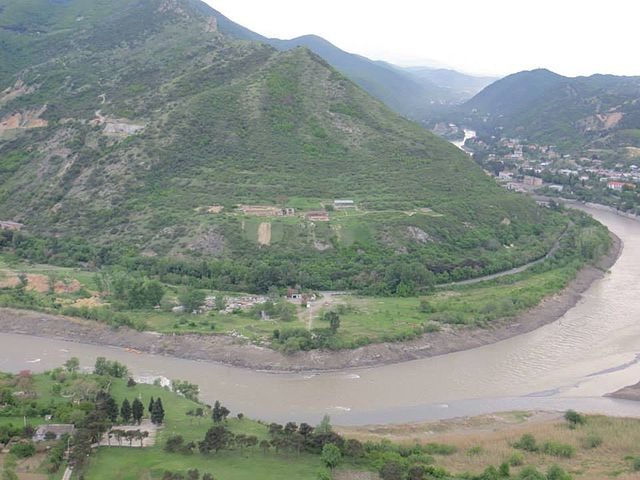 The confluence of the Mtkvari (Kura) with the Aragvi river