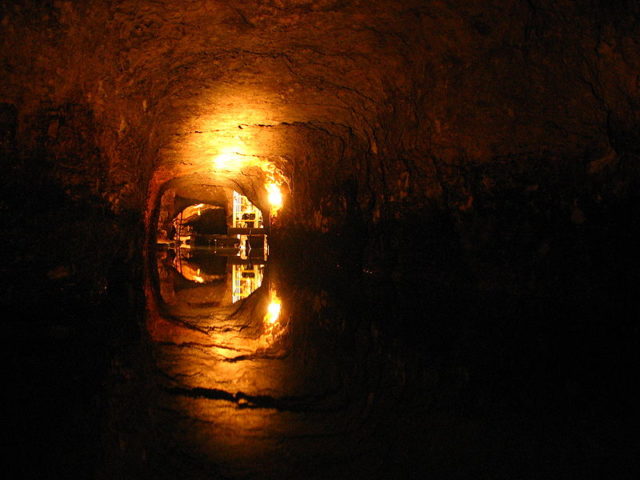 The tunnels that were used to provide the prison with fresh water.