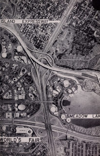 Aerial views of the fair grounds during the 1964 World’s Fair.
