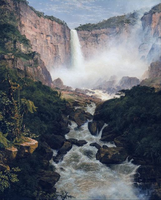 Tequendama Falls depicted in an 1854 painting.
