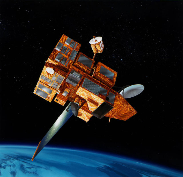 Artist’s drawing of the ADEOS II satellite.