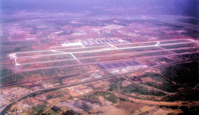 Aerial photograph of Phan Rang Air Base, South Vietnam.