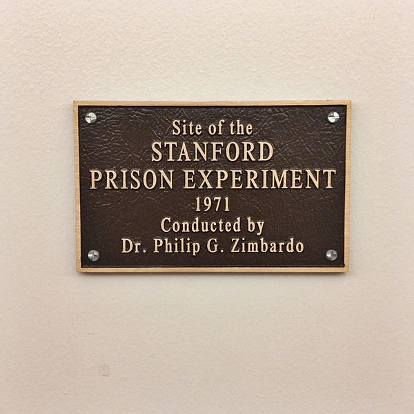 Plaque Dedicated to the Location of the Stanford Prison Experiment. Author: Eric. E. Castro CC BY 2.0
