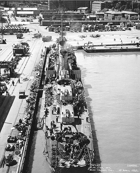 USS Wadleigh at Mare Island Naval Yard. Author: Naval Historical Center Public Domain