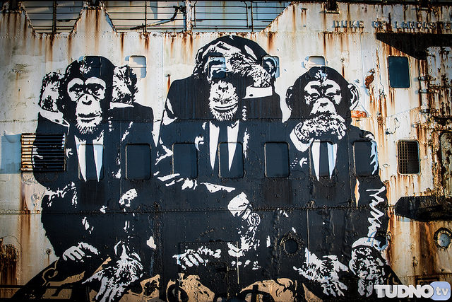 We don’t hear, see nor speak. Author Geoff Tudno CC BY-ND 2.0