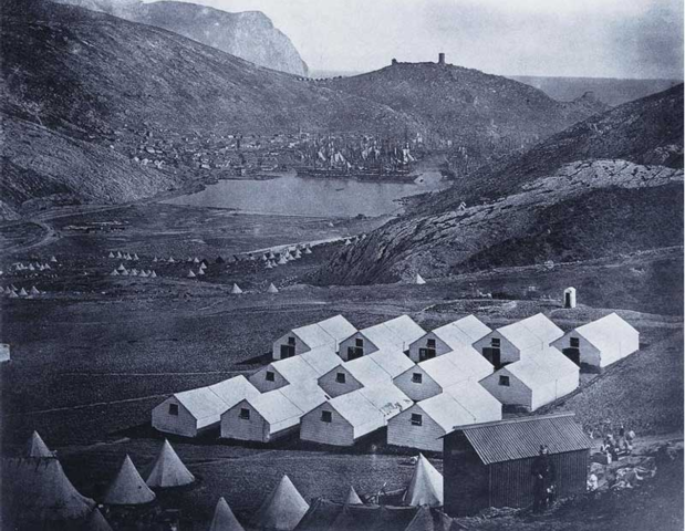 Army camp at Balaklava during the Crimean War.