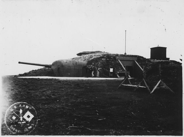 Battery 245, with two 6-inch rifles that had range of approximately 15 miles, constructed during World War II