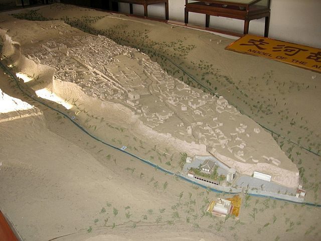Model of the plateau on which Jiaohe is located/Author: Colegota – CC BY-SA 2.5 es