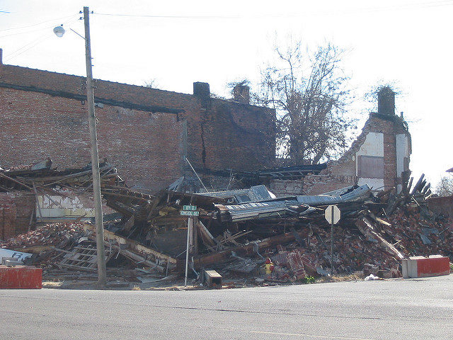 Demolished building. Author: hickory hardscrabble CC BY 2.0