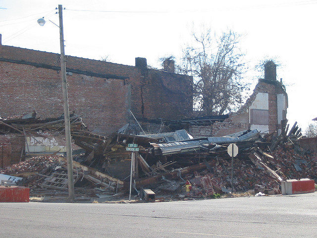 Demolished building. Author: hickory hardscrabble CC BY 2.0
