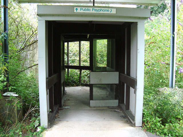 Public payphone straight forward. Author: bazzadarambler CC BY 2.0