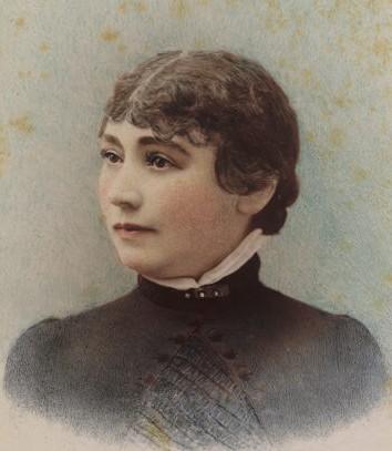 Sarah Winchester taken in 1865 by the Taber Photographic Company of San Francisco. Author: Taber Photographic Co. (I.W. Taber?) – History San Jose Research Library Public Domain