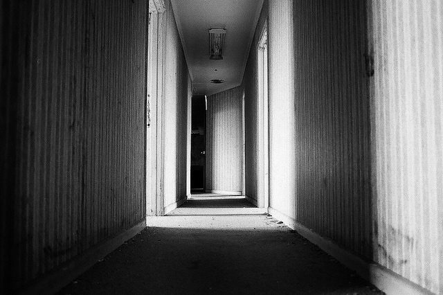 Wallpaper covered hallway. Author: Dan Grogan CC BY 2.0
