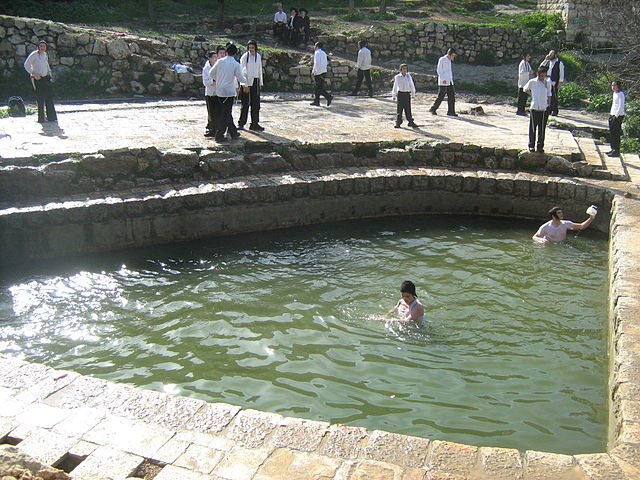 The ruined basin with spring water