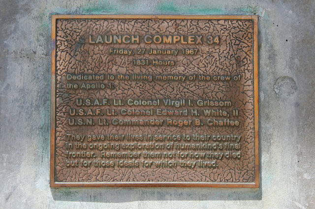 The Apollo 1 Plaque. Author: Tony Rice Public Domain