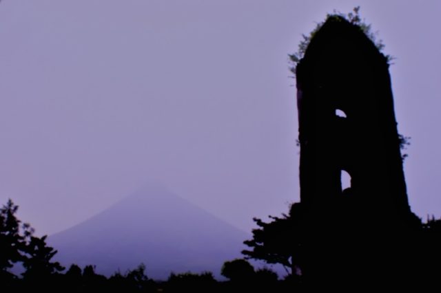 The silhouette of the bell tower.
