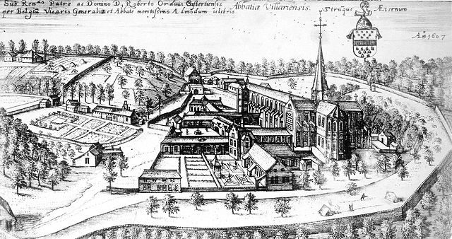 Villers Abbey 1607, anonymous engraving/ Author: Jean-Pol GRANDMONT – CC BY 2.5