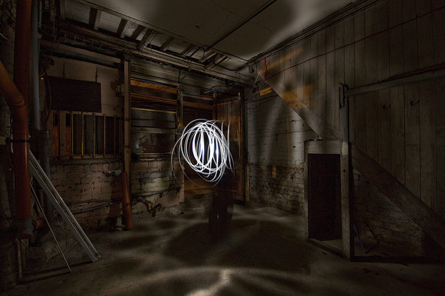 An artistic photograph made in the underground shops using a long exposure. Author: simon sugden CC BY 2.0