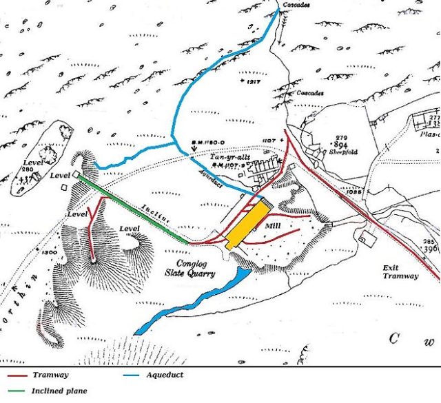 Conglog Slate Quarry map. Author: Ordnance Survey – Ordnance Survey 1:2500 map 1919