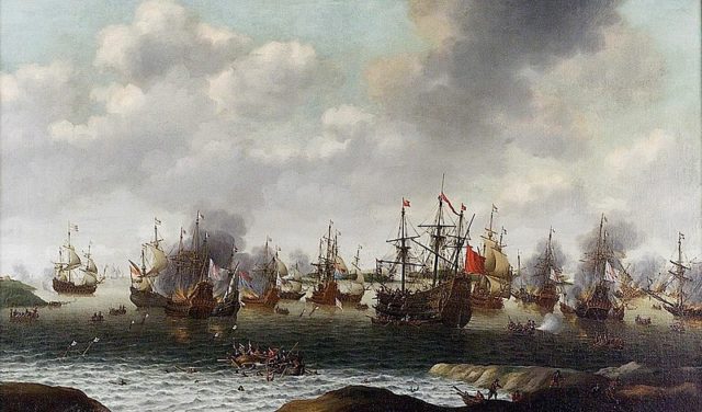 Dutch Attack on the Medway. Author: Pieter Cornelisz van Soest – Royal Greenwich Museums