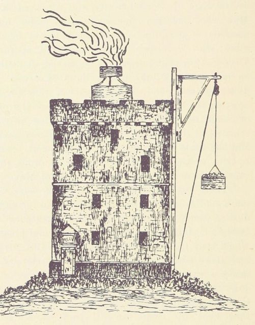 The coal-fired beacon. Author: The British Library (Original) Wolfymoza (Commons upload) No restrictions