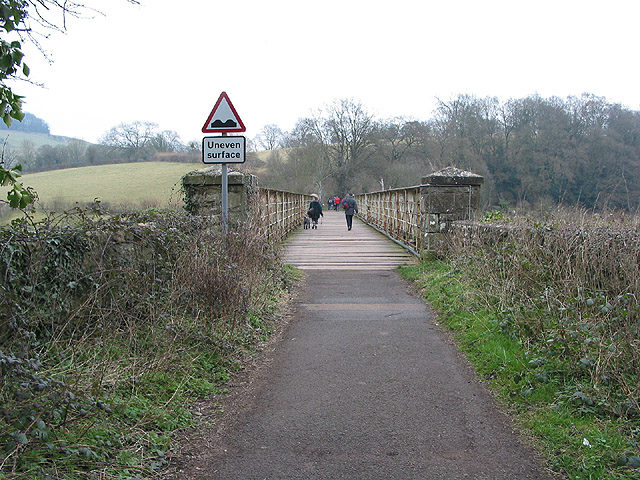 The footbridge that was once a railway line. Author: Pauline Eccles CC BY-SA 2.0