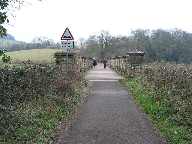 The footbridge that was once a railway line. Author: Pauline Eccles CC BY-SA 2.0