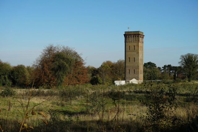 The Water Tower which is one of the remaining parts of the asylum. Author: Peter Trimming. CC BY 2.0