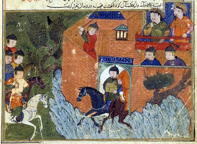 Siege of Alamut 1213-1214, depicted in the Jami’ al-tawarikh by Rashid-al-Din Hamadani.