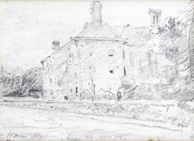 An old drawing of the house. Author: John Constable