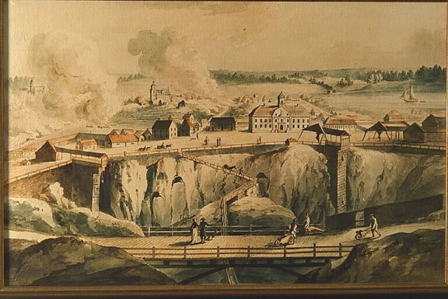 Painting of the mine and the fumes. Author: Bengt A Lundberg / Riksantikvarieämbetet CC BY 2.5