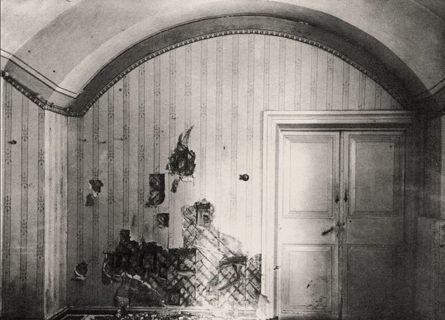 Photo of the cellar where the Romanovs were killed closeup. A