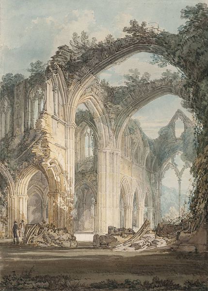 The Chancel and Crossing of Tintern Abbey, Looking towards the East Window by J. M. W. Turner, 1794. Author: J. M. W. Turner – Tate Britain Public Domain