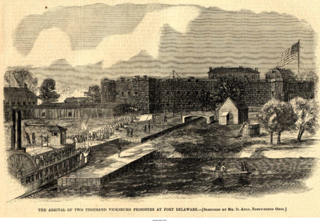The fort during the American Civil War/ Author: D. Auld – Sketched By D. Auld; Delaware Public Archives