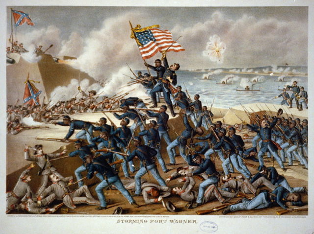 The Storming of Fort Wagner. Author: Kurz & Allison